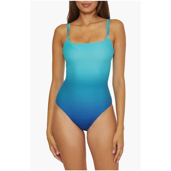 NWT Trina Turk Women's Sun Opal One-Piece Swimsuit in Moon Blue Ombre Size 4 - Picture 2 of 13